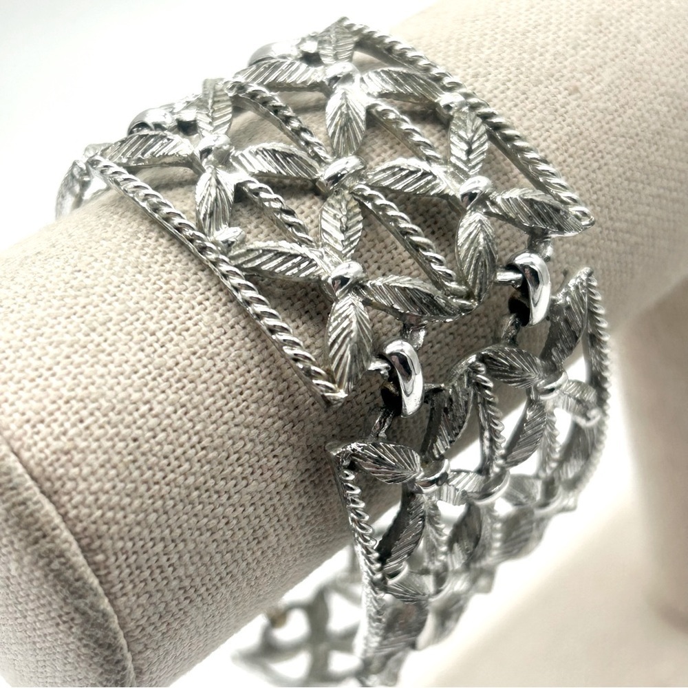 Coro Vintage Silver Panel Bracelet